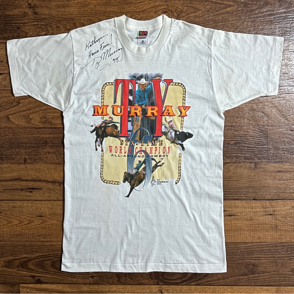 Ty Murray • All-Around Cowboy World Champion • 1998 • Signed • White • Shirt - Picture 1 of 10